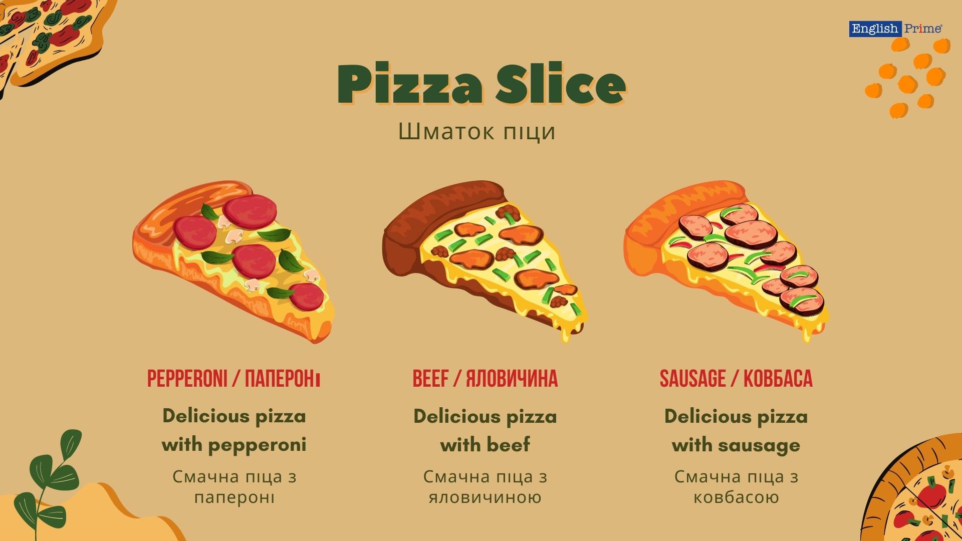 Шматки піци на англійській