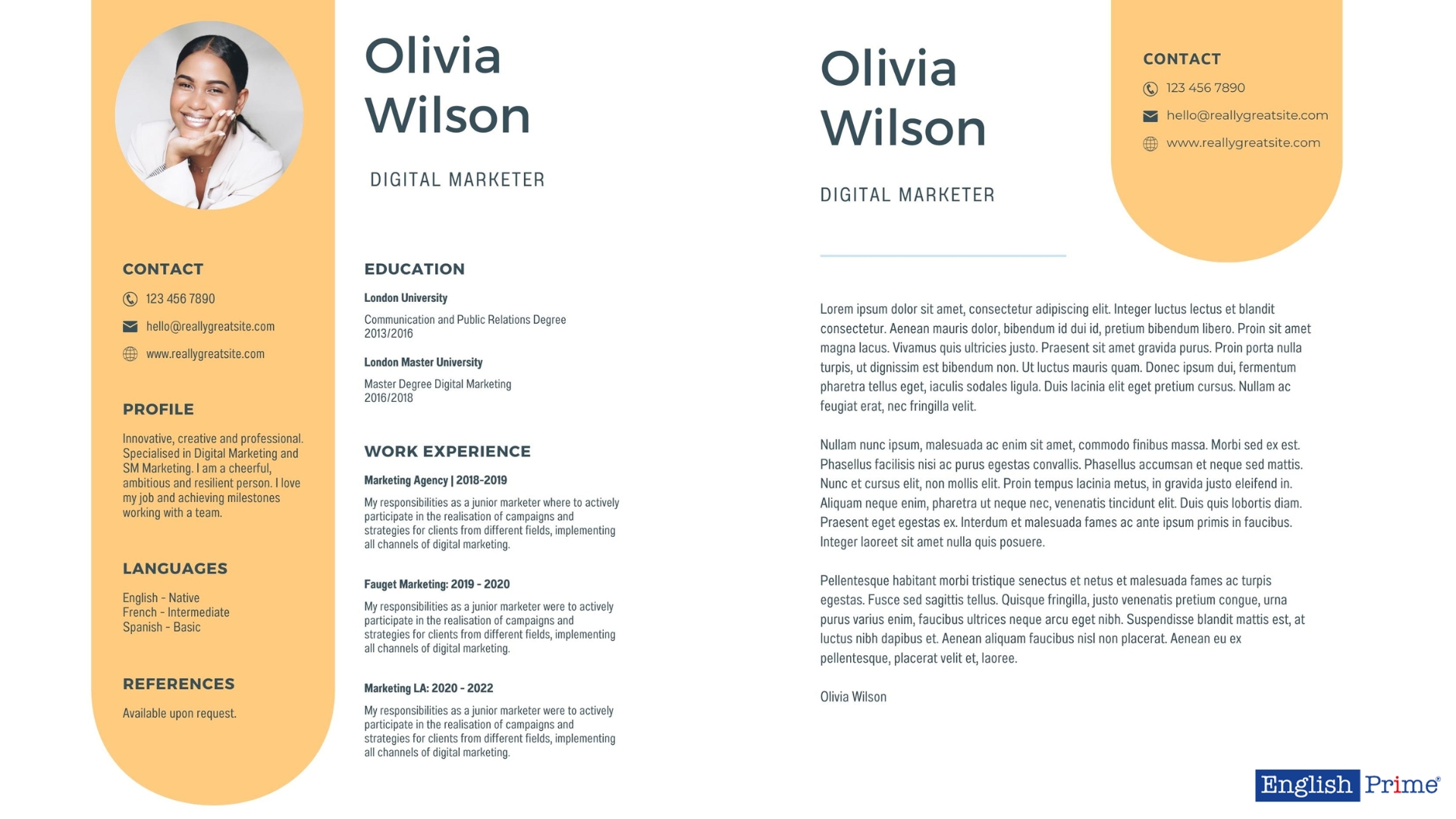 Шаблон резюме англійською