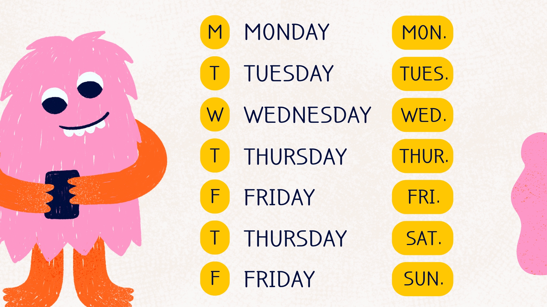 Дни недели на английском и их сокращения