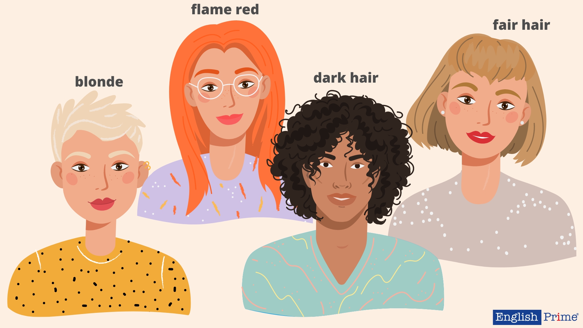 Цвет волос на английском
